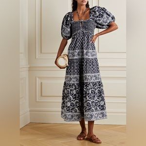 Sea - Jasper Tiered Shirred Floral-print Cotton-poplin Midi Dress